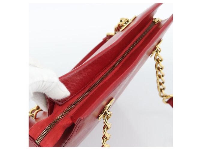 Borsa a Spalla MCM in Pelle Rossa e Oro Auth ar14008 Rosso D'oro - vista 6