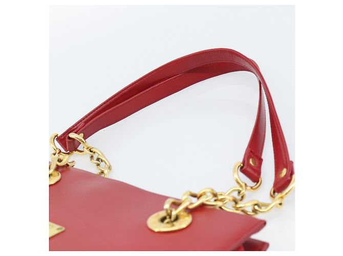 Borsa a Spalla MCM in Pelle Rossa e Oro Auth ar14008 Rosso D'oro - vista 8