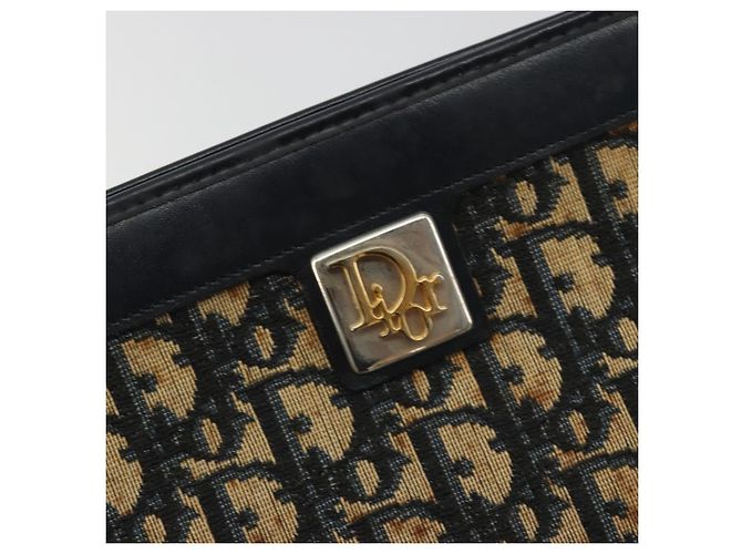 Borsa a tracolla Christian Dior Trotter Canvas Navy Gold Auth BA13956 D'oro Blu navy - vista 15