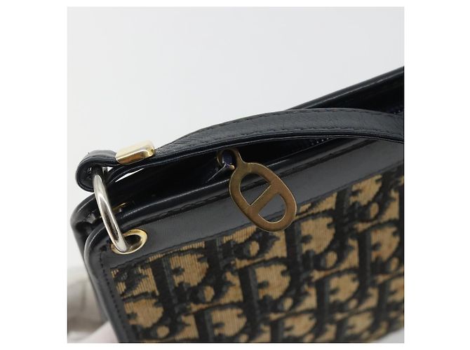 Borsa a tracolla Christian Dior Trotter Canvas Navy Gold Auth BA13956 D'oro Blu navy - vista 16