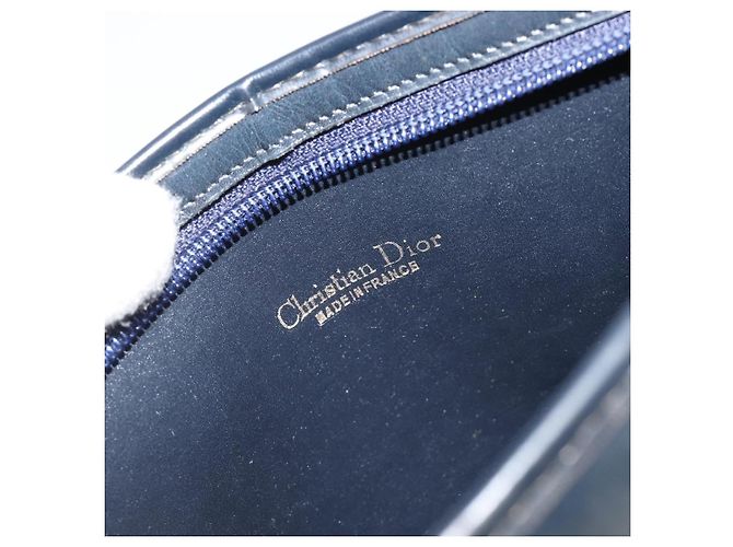 Borsa a tracolla Christian Dior Trotter Canvas Navy Gold Auth BA13956 D'oro Blu navy - vista 17