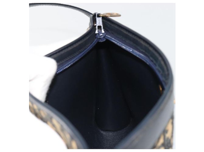 Borsa a tracolla Christian Dior Trotter Canvas Navy Gold Auth BA13956 D'oro Blu navy - vista 19
