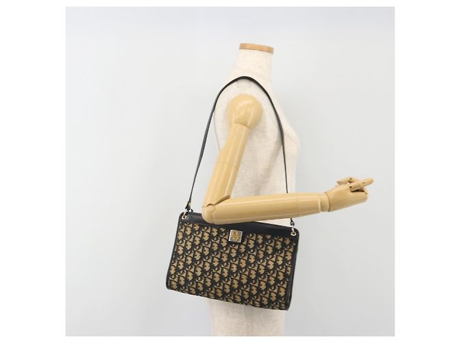 Borsa a tracolla Christian Dior Trotter Canvas Navy Gold Auth BA13956 D'oro Blu navy - vista 21