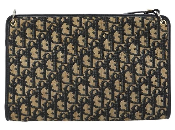 Borsa a tracolla Christian Dior Trotter Canvas Navy Gold Auth BA13956 D'oro Blu navy - vista 3