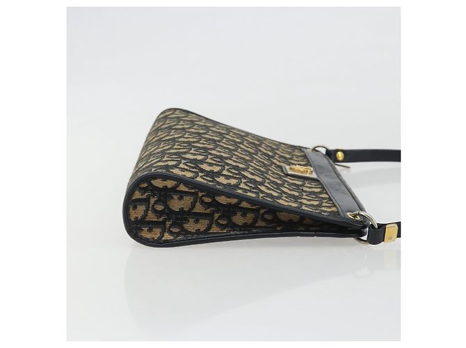 Borsa a tracolla Christian Dior Trotter Canvas Navy Gold Auth BA13956 D'oro Blu navy - vista 4