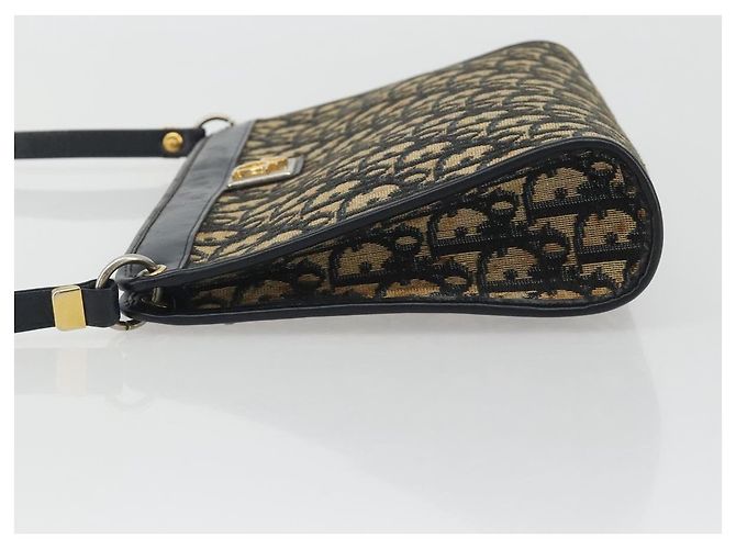 Borsa a tracolla Christian Dior Trotter Canvas Navy Gold Auth BA13956 D'oro Blu navy - vista 5