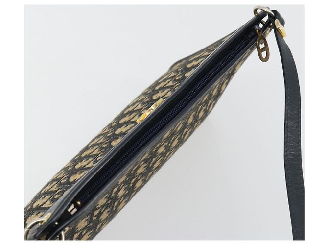 Borsa a tracolla Christian Dior Trotter Canvas Navy Gold Auth BA13956 D'oro Blu navy - vista 6