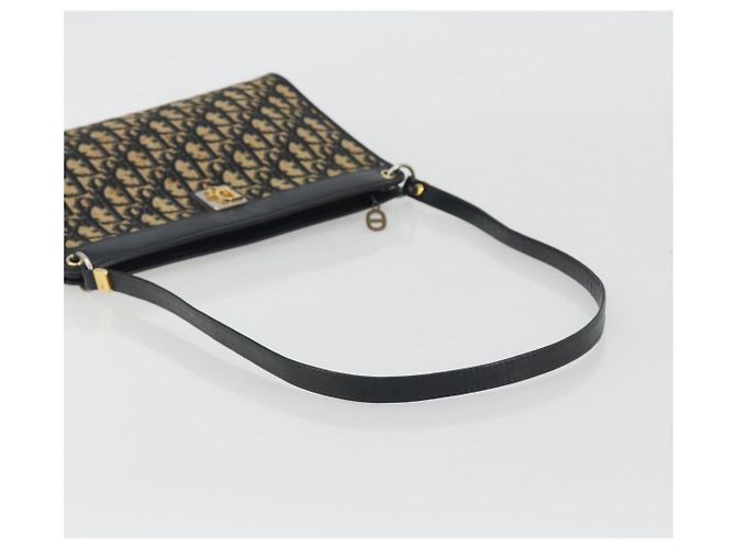 Borsa a tracolla Christian Dior Trotter Canvas Navy Gold Auth BA13956 D'oro Blu navy - vista 7