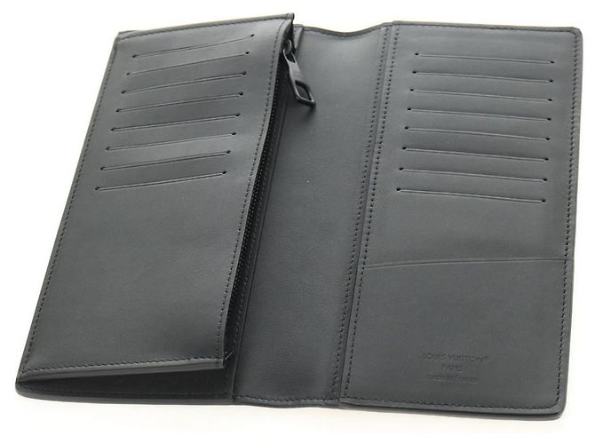 LOUIS VUITTON Taurillon Clemence Brazza Portefeuille M69038 Auth 186687SM Nero - vista 9