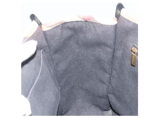 Borsa a Spalla BURBERRY Nova Check in Pelle e Tela Beige Nero Auth bs35984A - vista 20