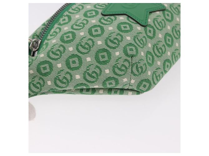 Marsupio per bambini GUCCI Sherry Line in tela verde argento 502095 Auth BA13773V - vista 10
