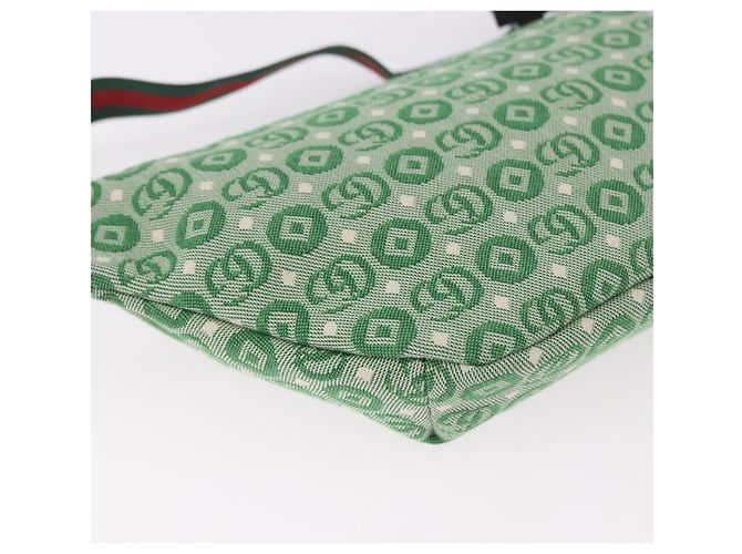 Marsupio per bambini GUCCI Sherry Line in tela verde argento 502095 Auth BA13773V - vista 12