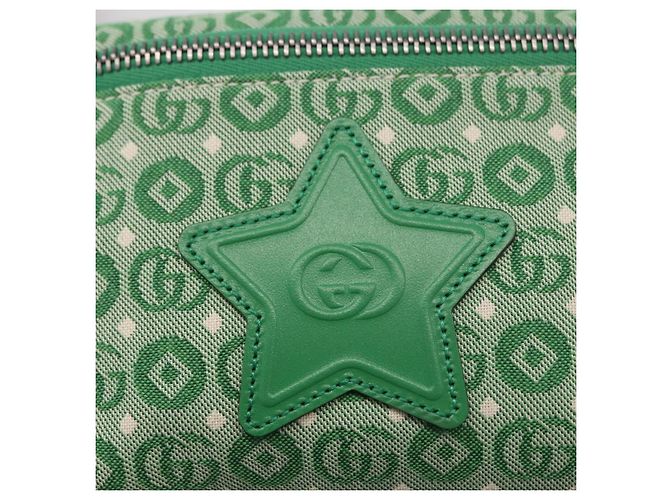 Marsupio per bambini GUCCI Sherry Line in tela verde argento 502095 Auth BA13773V - vista 15