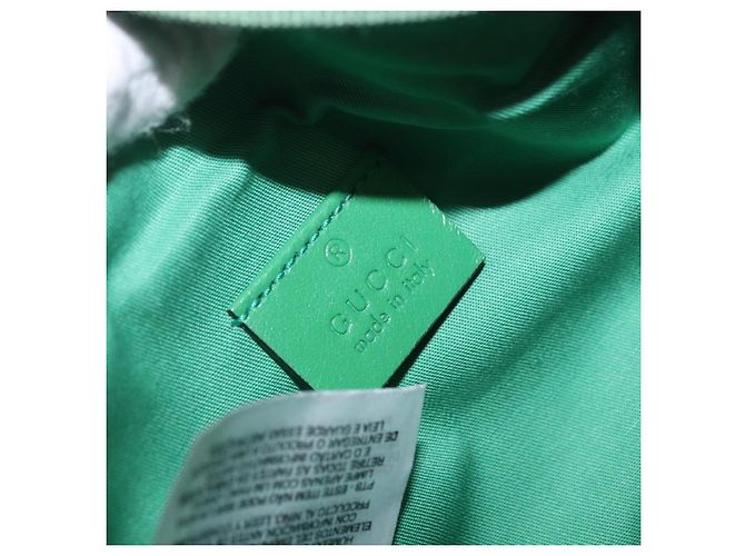 Marsupio per bambini GUCCI Sherry Line in tela verde argento 502095 Auth BA13773V - vista 16