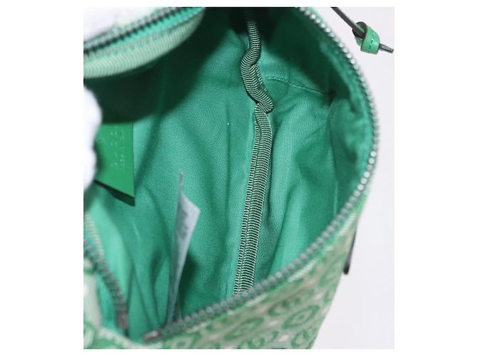 Marsupio per bambini GUCCI Sherry Line in tela verde argento 502095 Auth BA13773V - vista 17