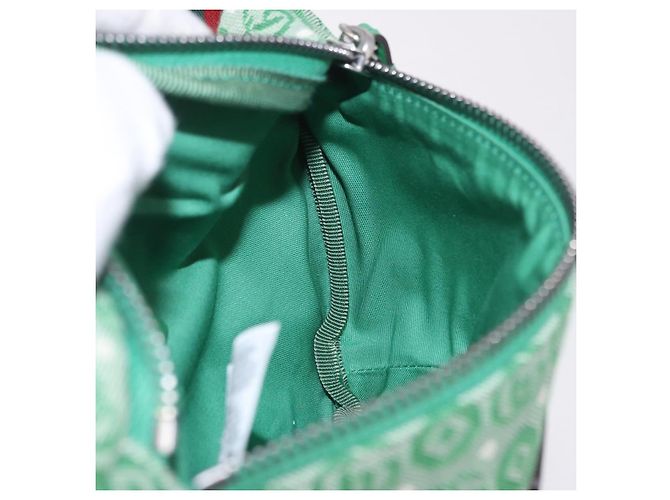 Marsupio per bambini GUCCI Sherry Line in tela verde argento 502095 Auth BA13773V - vista 18