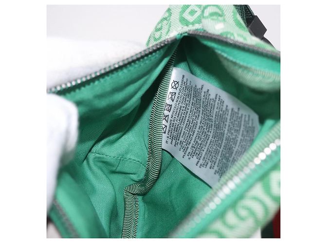 Marsupio per bambini GUCCI Sherry Line in tela verde argento 502095 Auth BA13773V - vista 19