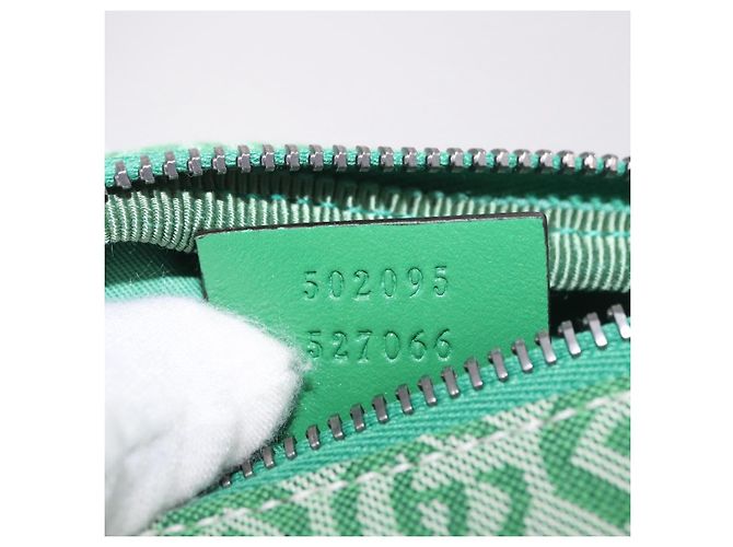 Marsupio per bambini GUCCI Sherry Line in tela verde argento 502095 Auth BA13773V - vista 20