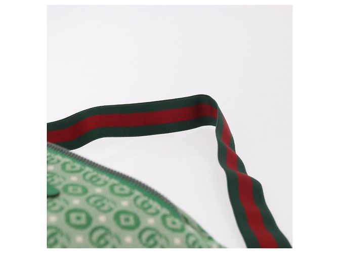 Marsupio per bambini GUCCI Sherry Line in tela verde argento 502095 Auth BA13773V - vista 8