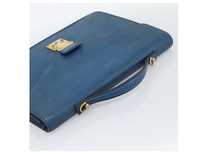 Borsa LOUIS VUITTON Epi Porte Documents Bandouliere Toledo Blue LV Auth 190800 - vista 14