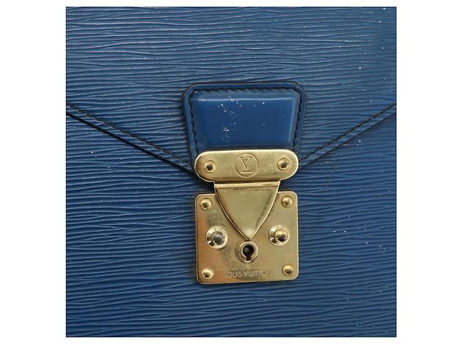 Borsa LOUIS VUITTON Epi Porte Documents Bandouliere Toledo Blue LV Auth 190800 - vista 20