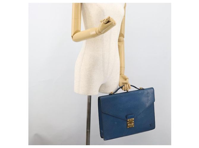 Borsa LOUIS VUITTON Epi Porte Documents Bandouliere Toledo Blue LV Auth 190800 - vista 26