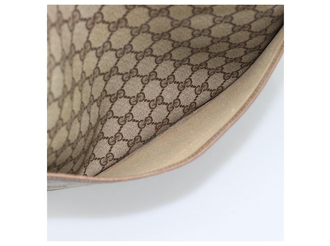 Borsa Tote GUCCI GG Supreme Web Sherry Line PVC Beige Oro Auth ar13997 D'oro - vista 21