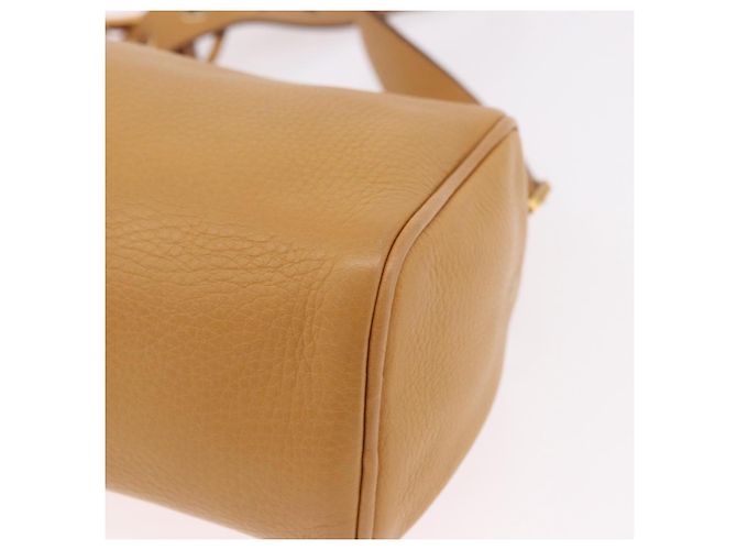 Borsa a Spalla in Pelle Beige Oro PRADA Auth gh2210A D'oro - vista 15