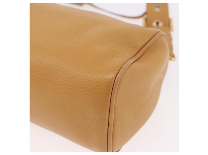 Borsa a Spalla in Pelle Beige Oro PRADA Auth gh2210A D'oro - vista 17