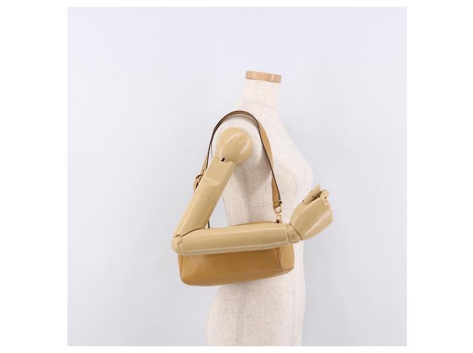 Borsa a Spalla in Pelle Beige Oro PRADA Auth gh2210A D'oro - vista 25