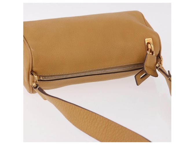 Borsa a Spalla in Pelle Beige Oro PRADA Auth gh2210A D'oro - vista 6