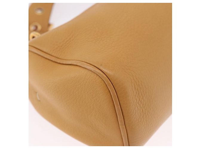 Borsa a Spalla in Pelle Beige Oro PRADA Auth gh2210A D'oro - vista 8