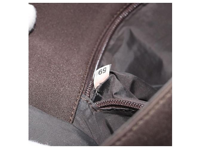 Borsa a Spalla Miu Miu Jersey di Cotone Marrone Argento Auth 191297A - vista 12
