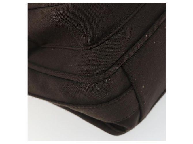 Borsa a Spalla Miu Miu Jersey di Cotone Marrone Argento Auth 191297A - vista 14