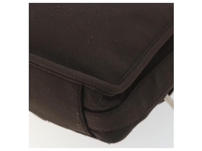 Borsa a Spalla Miu Miu Jersey di Cotone Marrone Argento Auth 191297A - vista 15