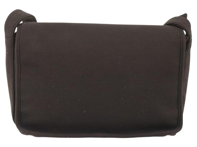 Borsa a Spalla Miu Miu Jersey di Cotone Marrone Argento Auth 191297A - vista 2