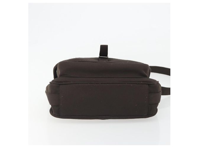 Borsa a Spalla Miu Miu Jersey di Cotone Marrone Argento Auth 191297A - vista 5
