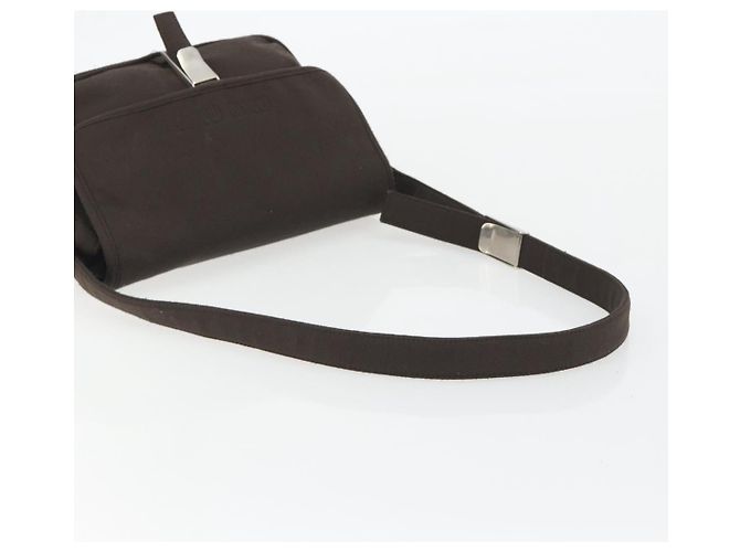 Borsa a Spalla Miu Miu Jersey di Cotone Marrone Argento Auth 191297A - vista 7