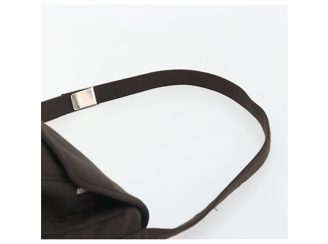Borsa a Spalla Miu Miu Jersey di Cotone Marrone Argento Auth 191297A - vista 8