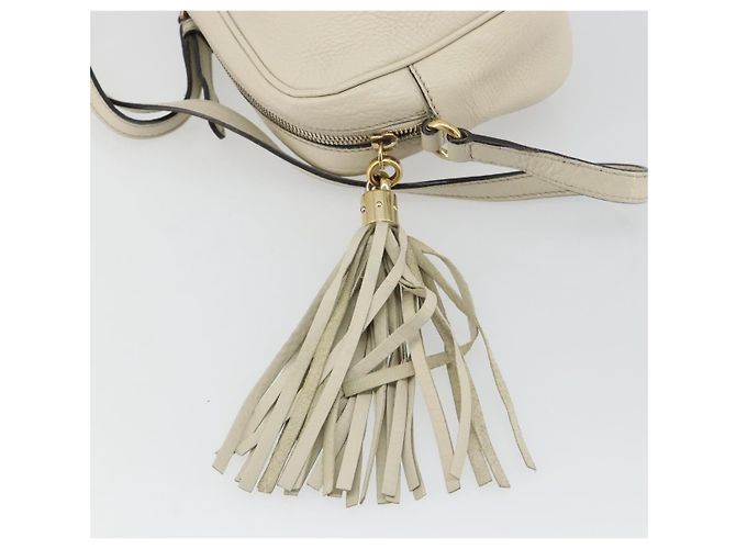 Borsa a tracolla GUCCI in pelle bianco oro 308364 Auth mr2693 D'oro - vista 14