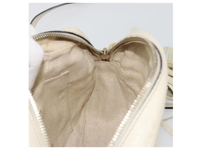 Borsa a tracolla GUCCI in pelle bianco oro 308364 Auth mr2693 D'oro - vista 17