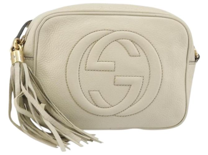 Borsa a tracolla GUCCI in pelle bianco oro 308364 Auth mr2693 D'oro - vista 2