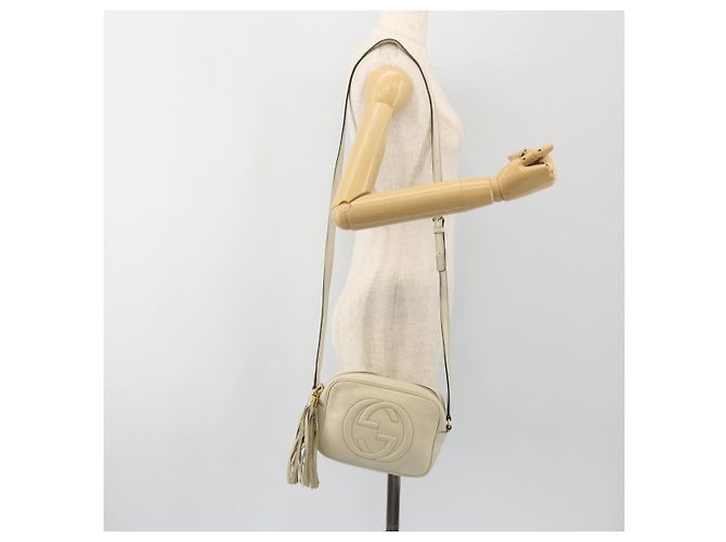 Borsa a tracolla GUCCI in pelle bianco oro 308364 Auth mr2693 D'oro - vista 21