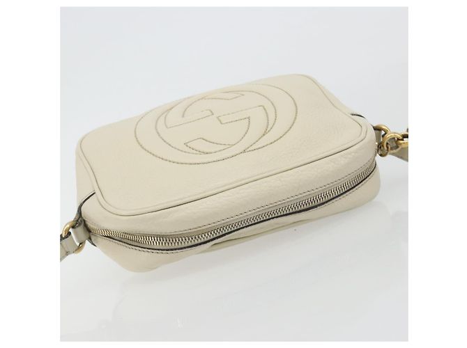 Borsa a tracolla GUCCI in pelle bianco oro 308364 Auth mr2693 D'oro - vista 6