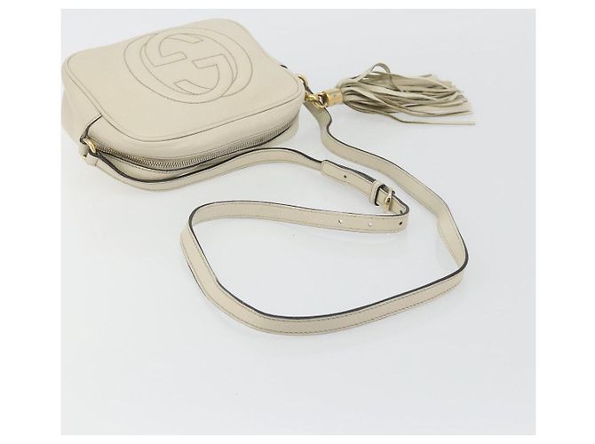 Borsa a tracolla GUCCI in pelle bianco oro 308364 Auth mr2693 D'oro - vista 7