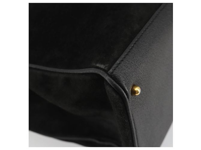 Borsa GUCCI Bamboo scamosciata 2way Nero Oro 002 2855 Auth ka5206 D'oro - vista 10