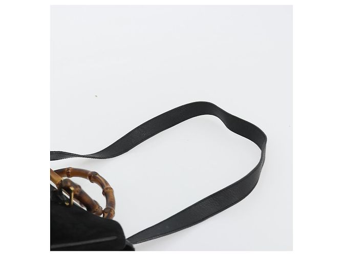 Borsa GUCCI Bamboo scamosciata 2way Nero Oro 002 2855 Auth ka5206 D'oro - vista 14