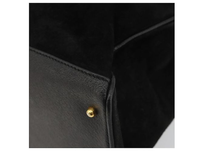 Borsa GUCCI Bamboo scamosciata 2way Nero Oro 002 2855 Auth ka5206 D'oro - vista 15