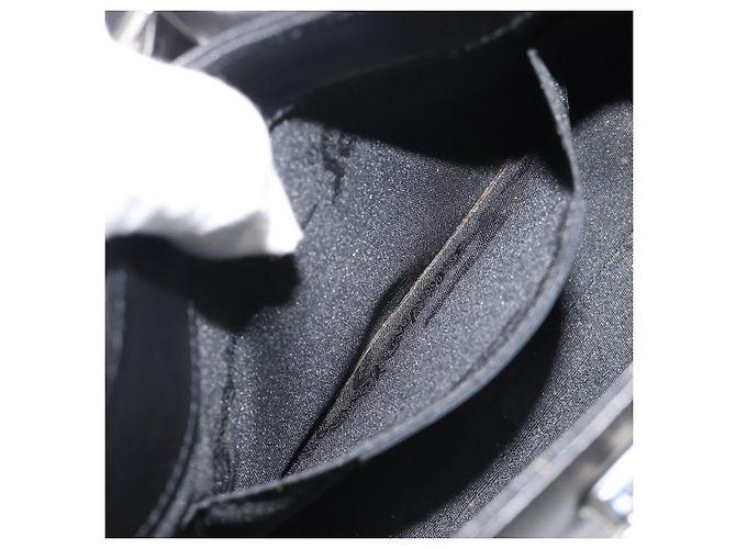 Borsa a mano Salvatore Ferragamo Gancini in pelle nera argento ka5126A - vista 11