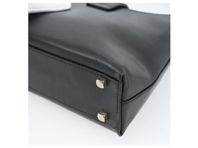 Borsa a mano Salvatore Ferragamo Gancini in pelle nera argento ka5126A - vista 15